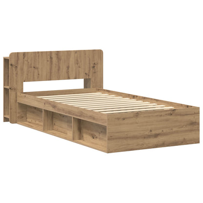 Bed Frame with Storage Artisan Oak 90 x 190 cm Engineered Wood