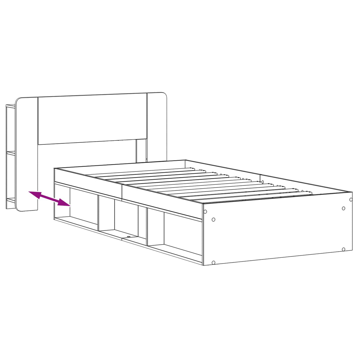 Bed Frame with Storage Artisan Oak 90 x 190 cm Engineered Wood