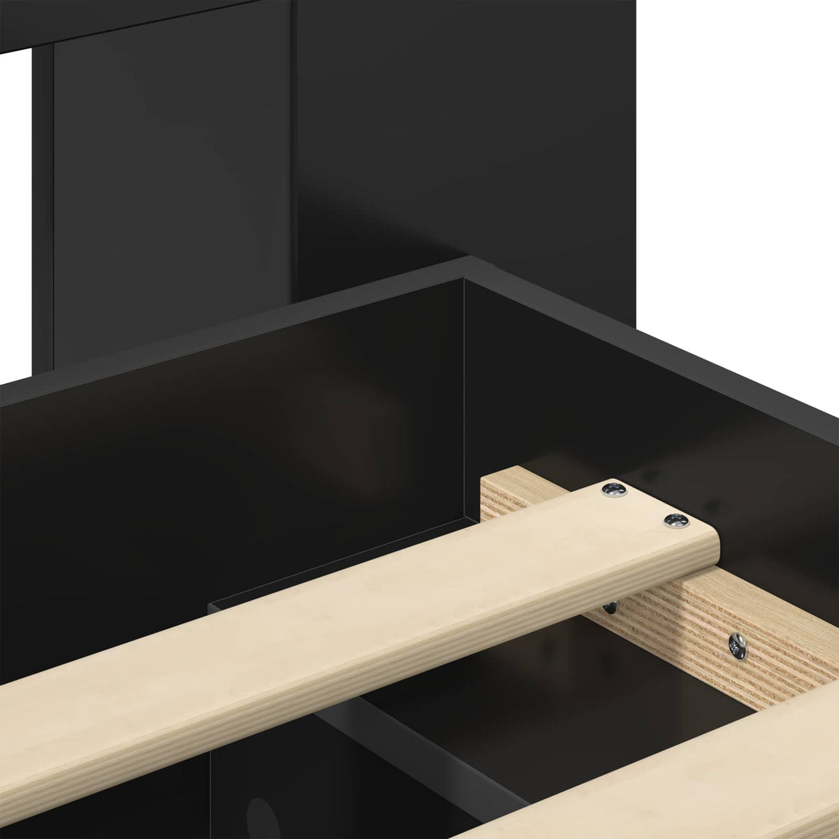 Bed Frame with Storage Black 90 x 190 cm Engineered Wood