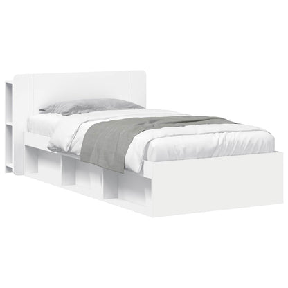 Bed Frame with Storage White 90 x 190 cm Engineered Wood