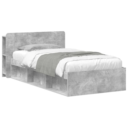Bed Frame with Storage Concrete Grey 100 x 200 cm