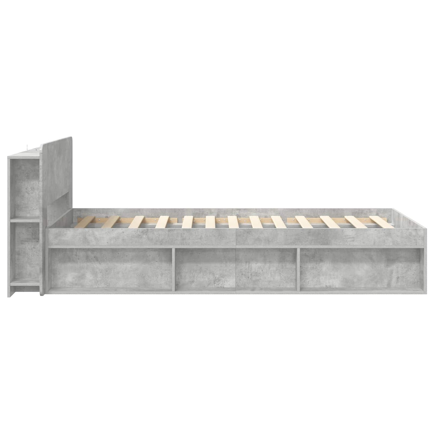 Bed Frame with Storage Concrete Grey 100 x 200 cm