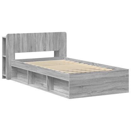 Bed Frame with Storage Grey Sonoma 100 x 200 cm Engineered Wood