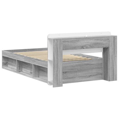 Bed Frame with Storage Grey Sonoma 100 x 200 cm Engineered Wood