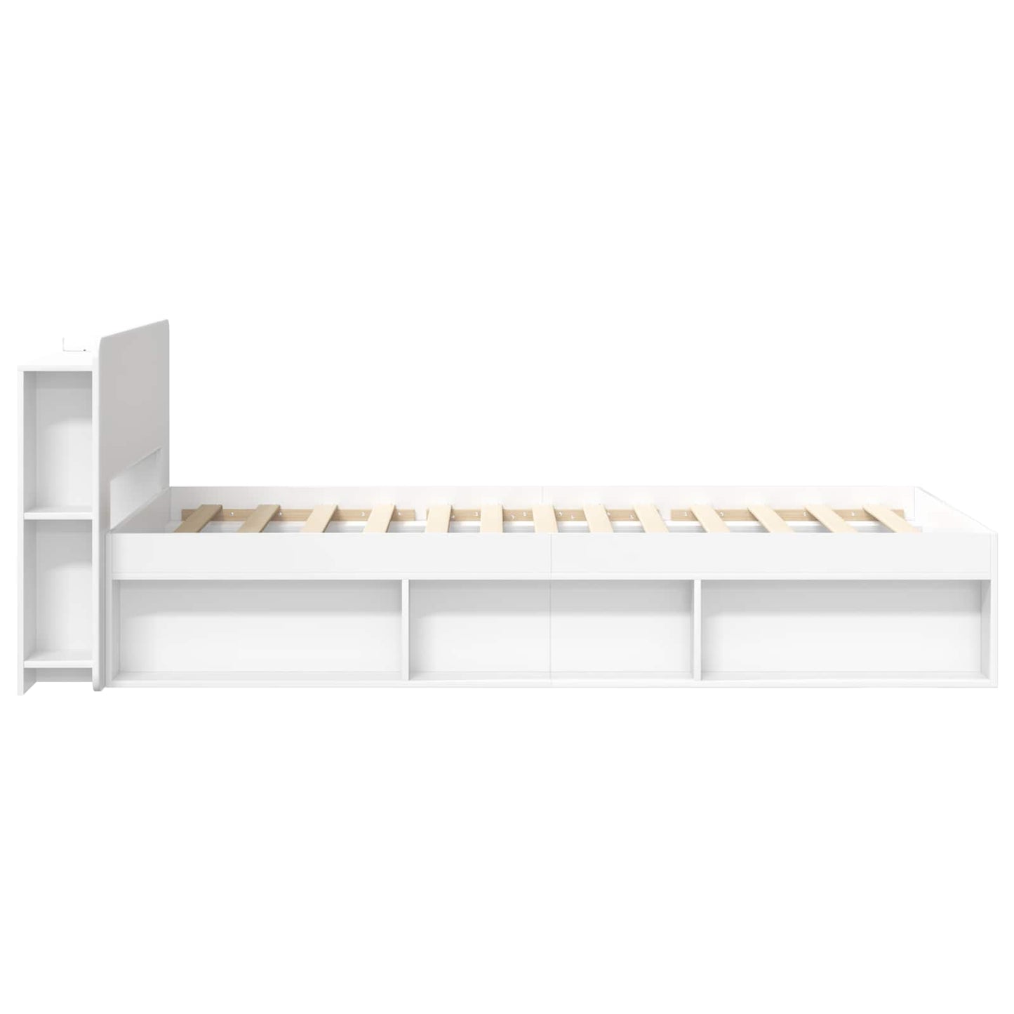 Bed Frame with Storage White 100 x 200 cm Engineered Wood