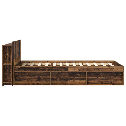 Bed Frame with Storage Old Wood 90 x 200 cm Engineered Wood