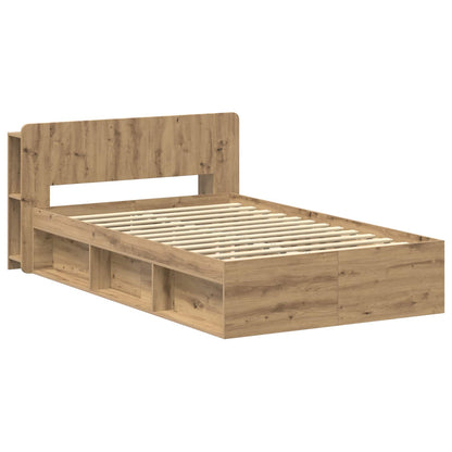 Bed Frame with Storage Artisan Oak 120 x 190 cm Engineered Wood