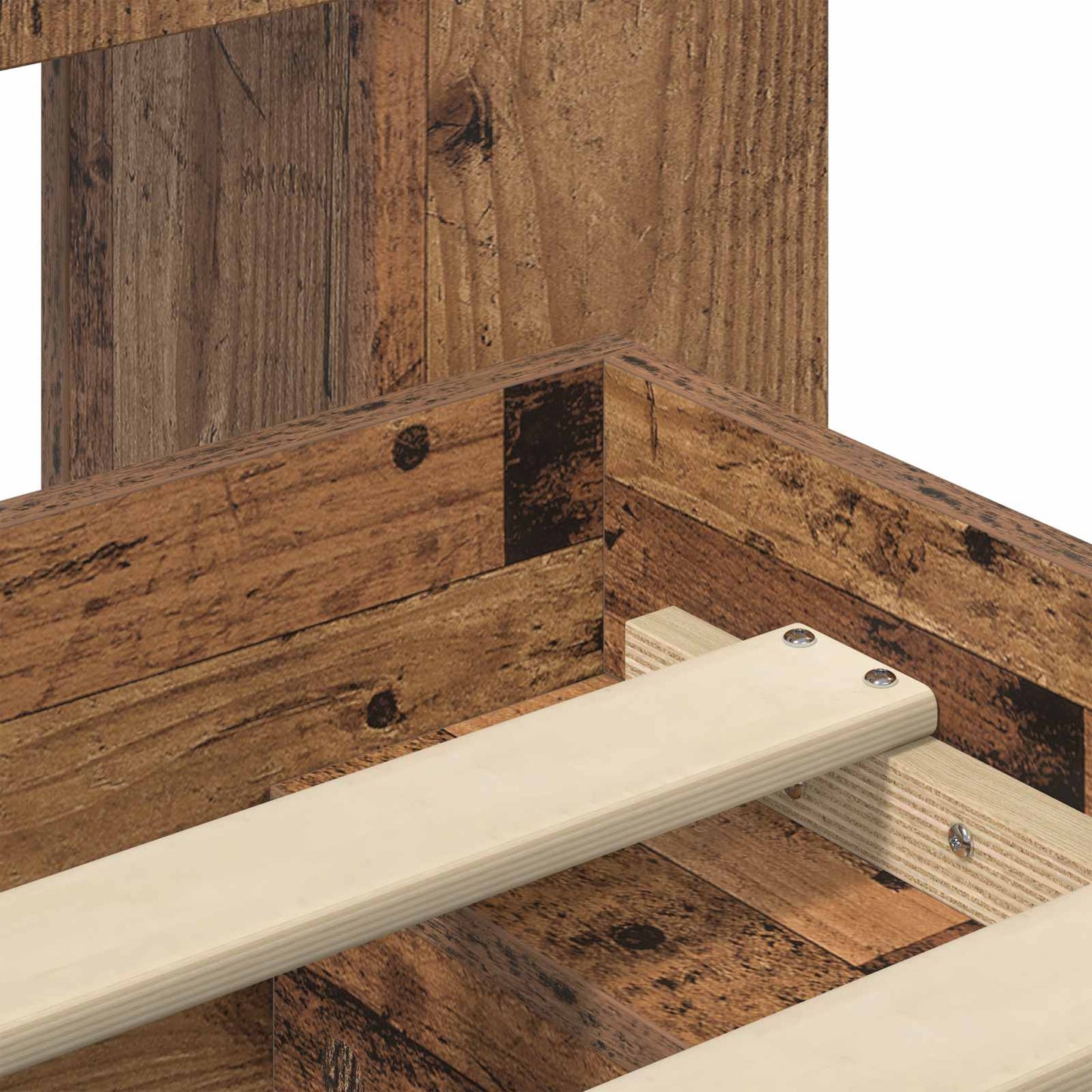 Bed Frame with Storage Old Wood 120 x 190 cm Engineered Wood