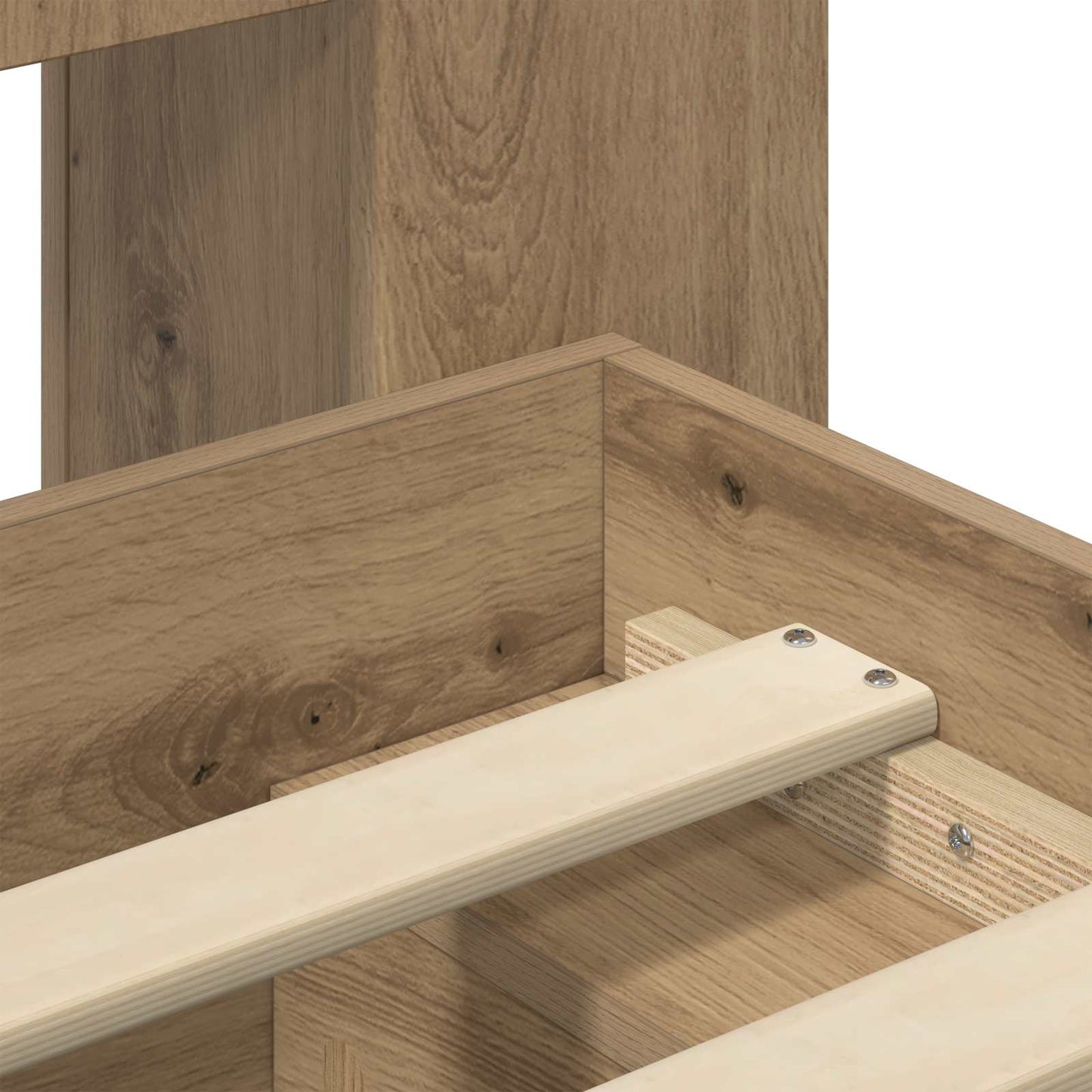 Bed Frame with Storage Artisan Oak 140 x 190 cm Engineered Wood