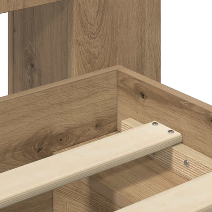 Bed Frame with Storage Artisan Oak 140 x 190 cm Engineered Wood