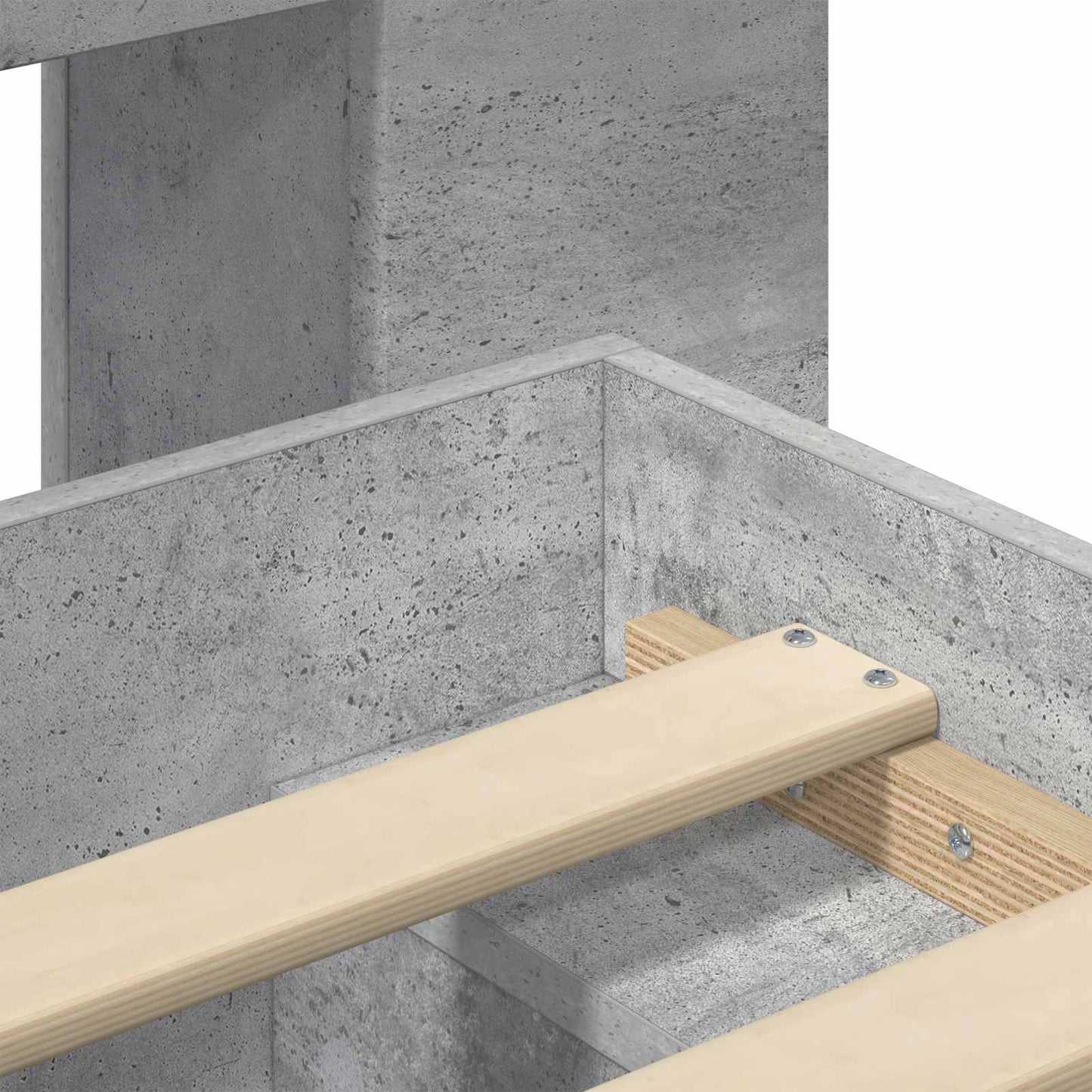 Bed Frame with Storage Concrete Grey 140 x 190 cm