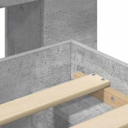 Bed Frame with Storage Concrete Grey 140 x 190 cm