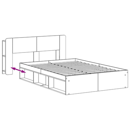 Bed Frame with Storage Grey Sonoma 140 x 190 cm Engineered Wood