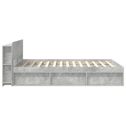 Bed Frame with Storage Concrete Grey 140 x 200 cm