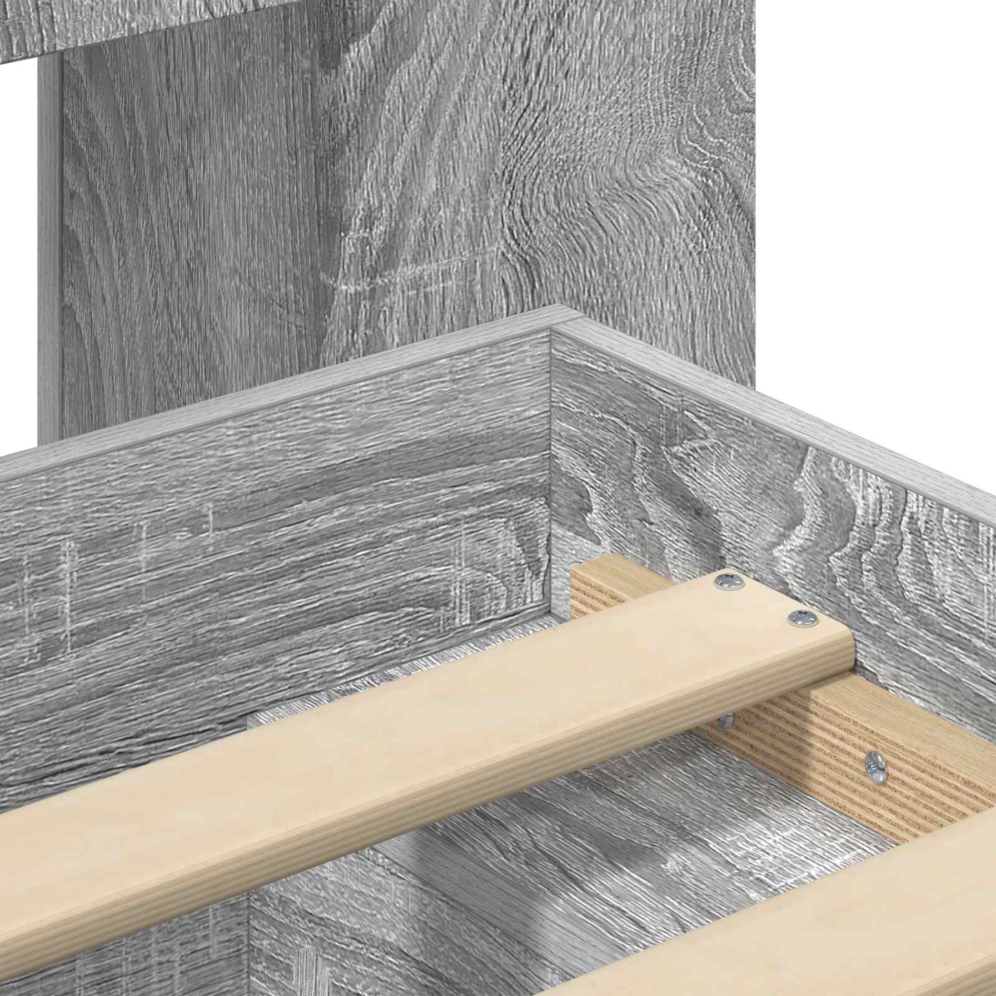 Bed Frame with Storage Grey Sonoma 140 x 200 cm Engineered Wood