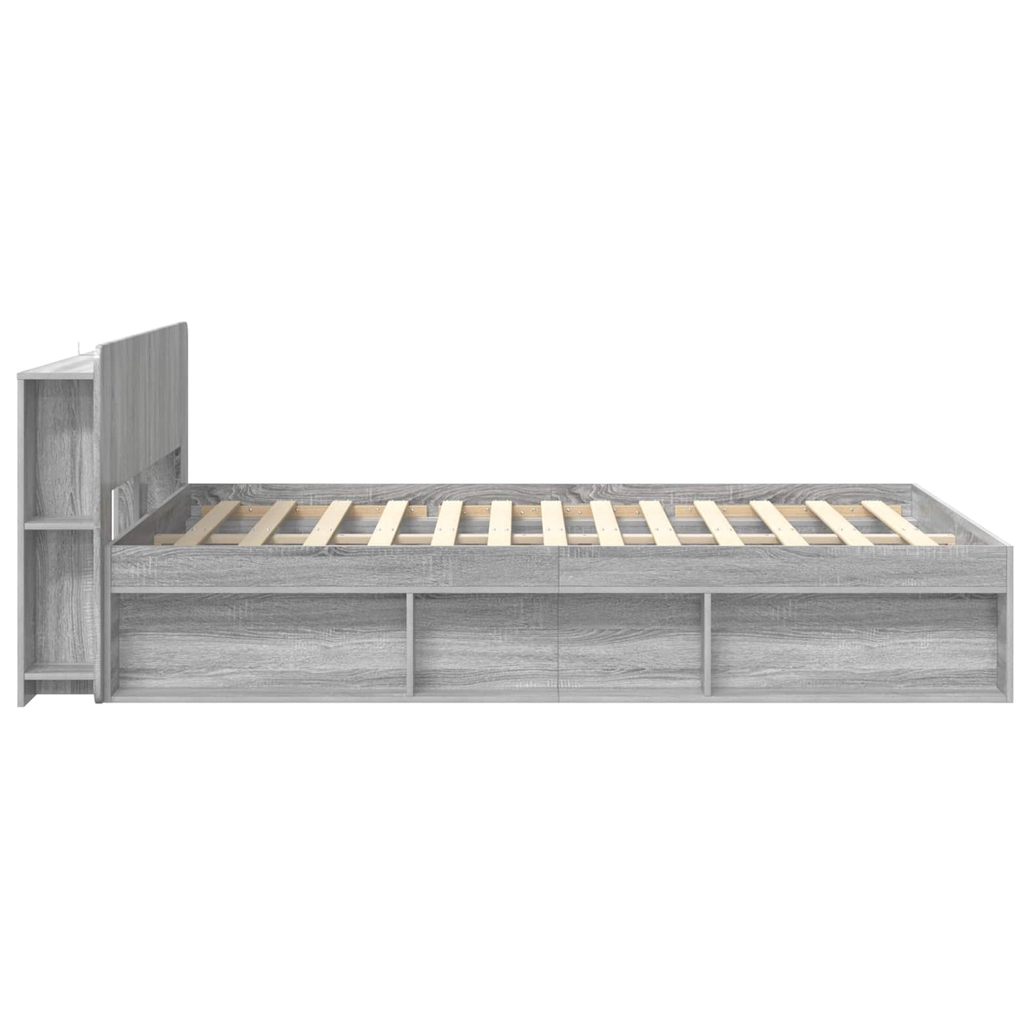 Bed Frame with Storage Grey Sonoma 150 x 200 cm Engineered Wood