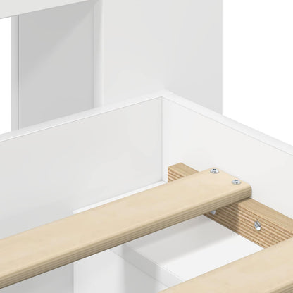 Bed Frame with Storage White 150 x 200 cm Engineered Wood