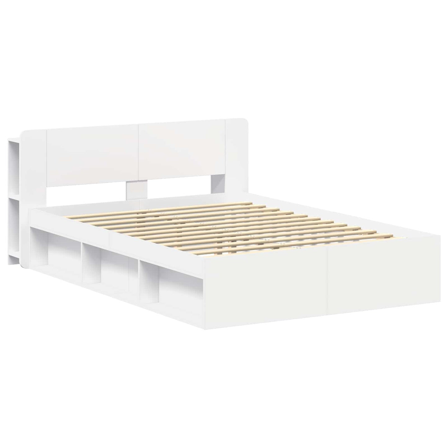 Bed Frame with Storage White 150 x 200 cm Engineered Wood