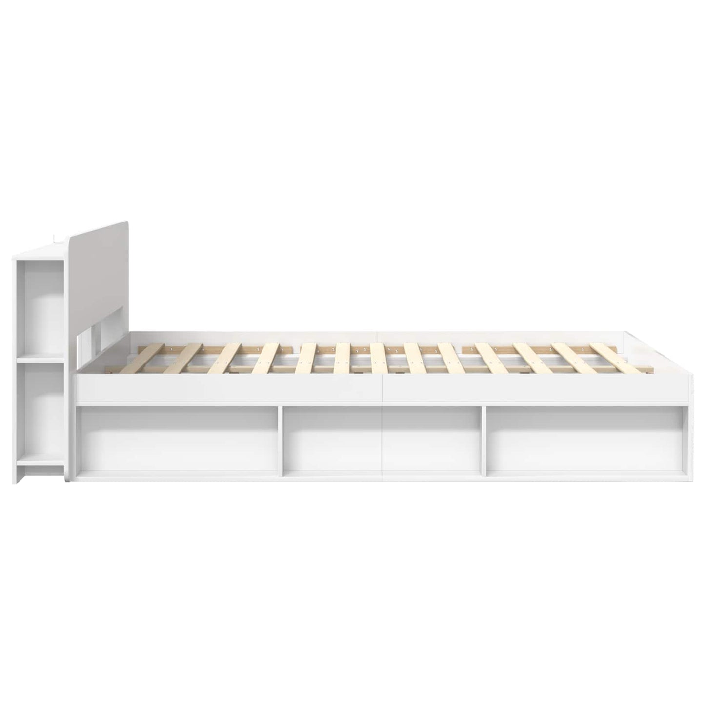 Bed Frame with Storage White 150 x 200 cm Engineered Wood