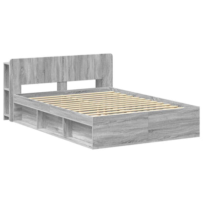 Bed Frame with Storage Grey Sonoma 160 x 200 cm Engineered Wood