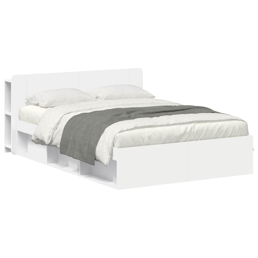 Bed Frame with Storage White 160 x 200 cm Engineered Wood