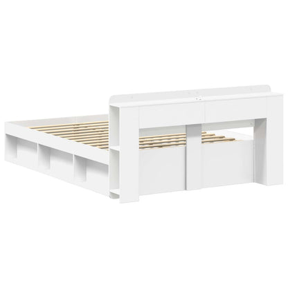 Bed Frame with Storage White 160 x 200 cm Engineered Wood