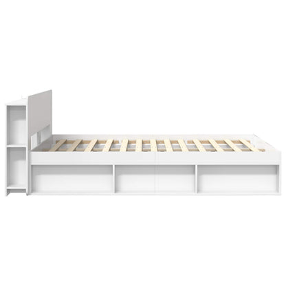 Bed Frame with Storage White 160 x 200 cm Engineered Wood
