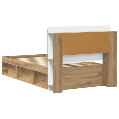 Bed Frame with Storage Artisan Oak 75 x 190 cm Engineered Wood