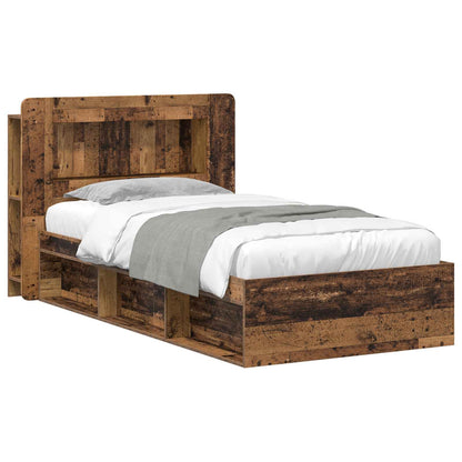 Bed Frame with Storage Old Wood 75 x 190 cm Engineered Wood