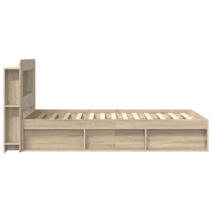 Bed Frame with Storage Sonoma Oak 75 x 190 cm Engineered Wood