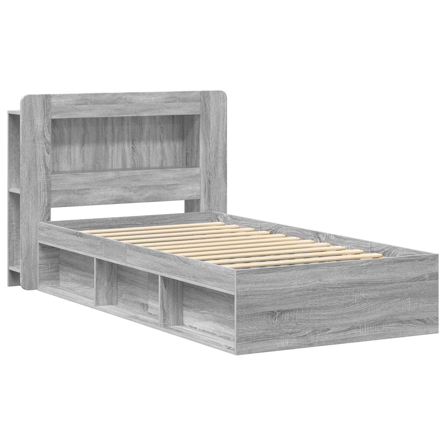 Bed Frame with Storage Grey Sonoma 80 x 200 cm Engineered Wood