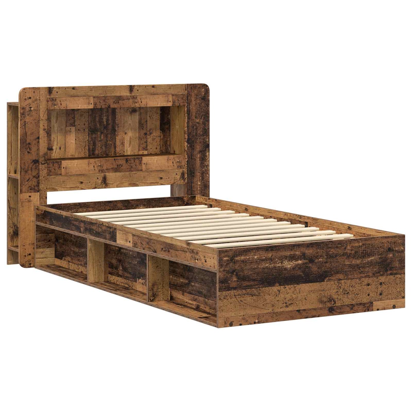 Bed Frame with Storage Old Wood 80 x 200 cm Engineered Wood