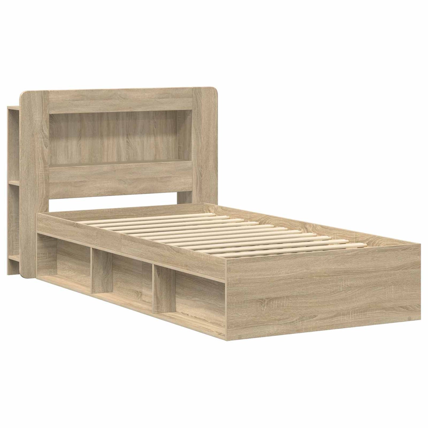 Bed Frame with Storage Sonoma Oak 80 x 200 cm Engineered Wood