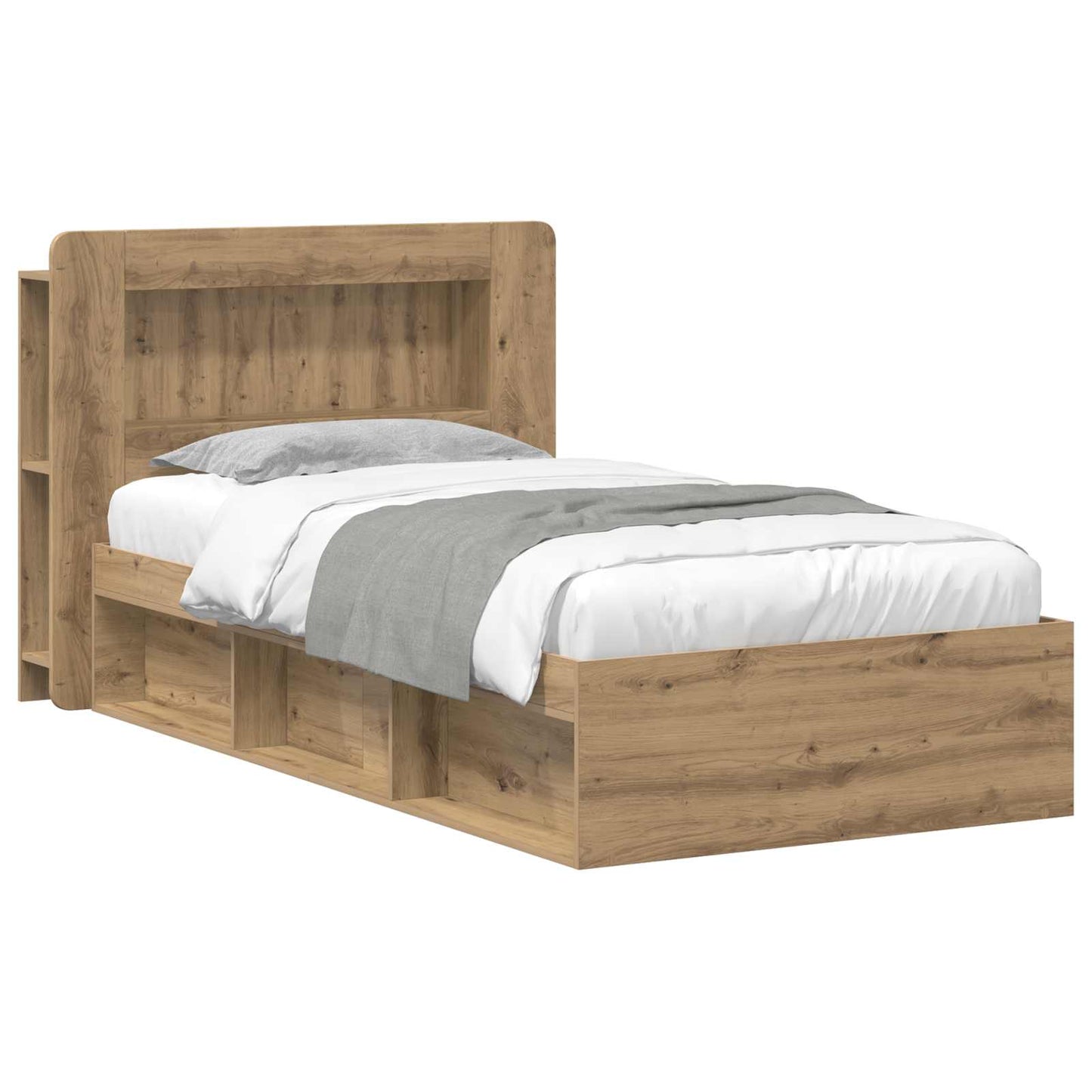 Bed Frame with Storage Artisan Oak 100 x 200 cm Engineered Wood