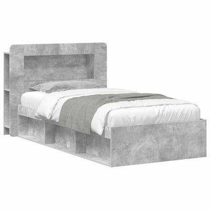 Bed Frame with Storage Concrete Grey 100 x 200 cm