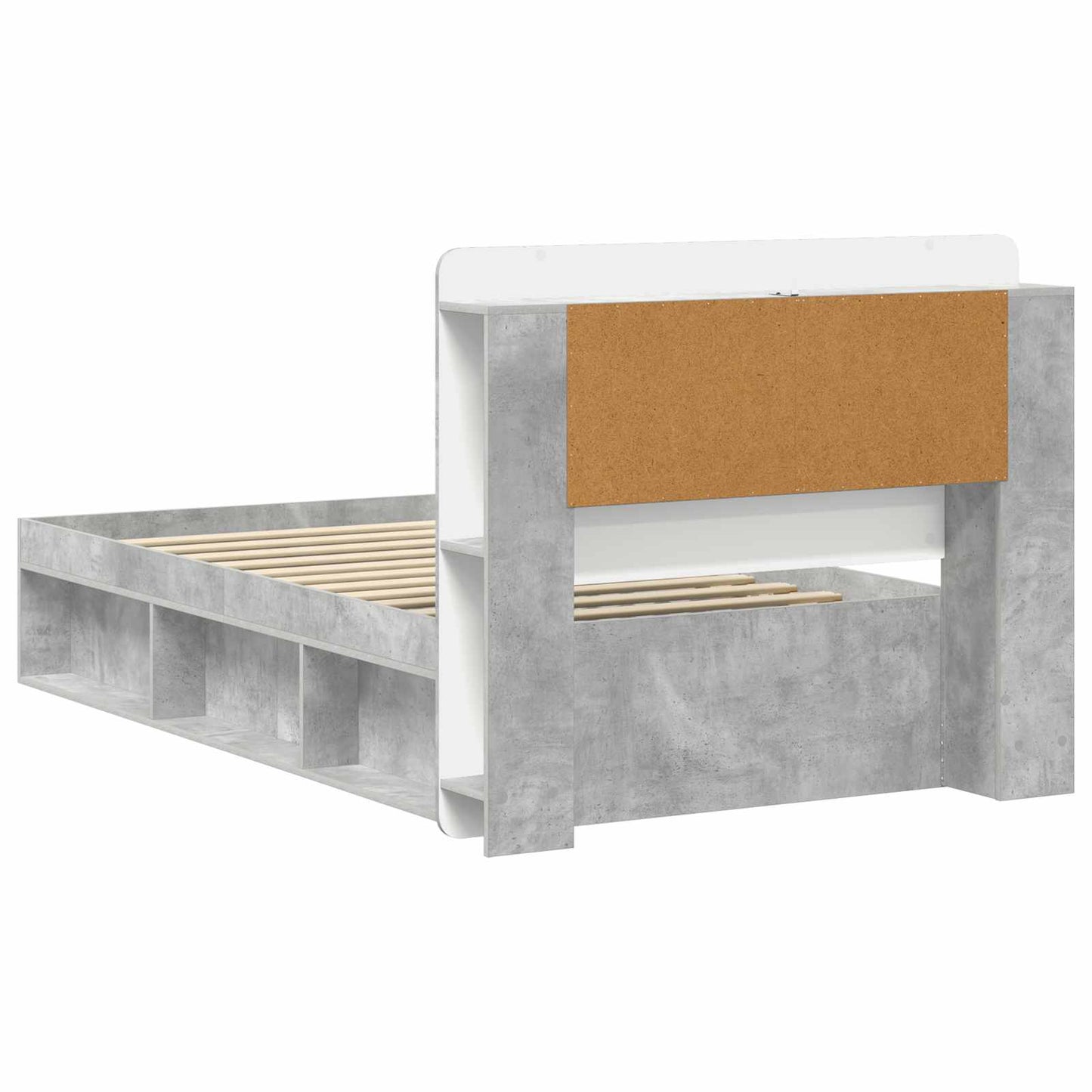 Bed Frame with Storage Concrete Grey 100 x 200 cm