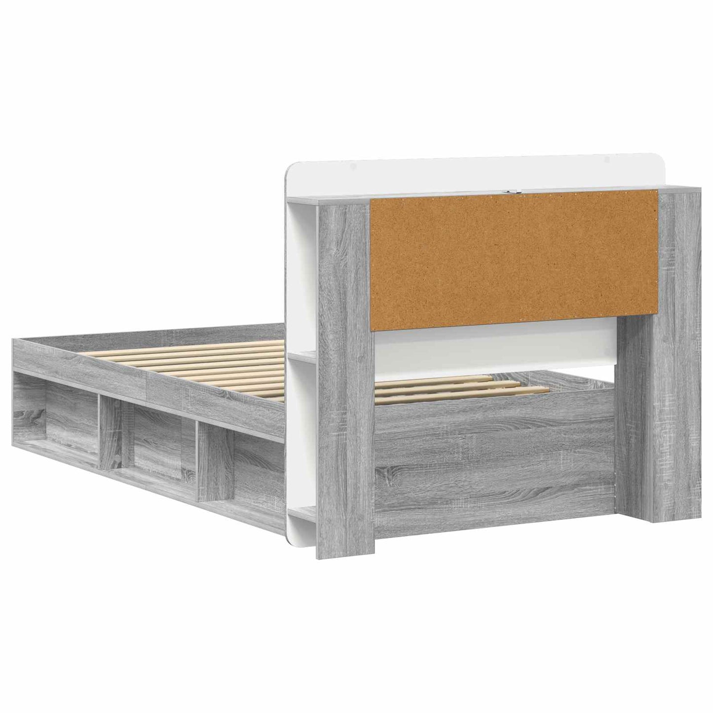 Bed Frame with Storage Grey Sonoma 100 x 200 cm Engineered Wood