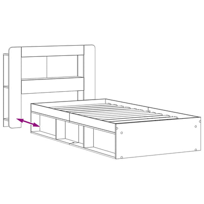 Bed Frame with Storage Grey Sonoma 100 x 200 cm Engineered Wood