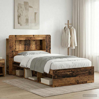 Bed Frame with Storage Old Wood 100 x 200 cm Engineered Wood