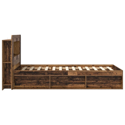 Bed Frame with Storage Old Wood 100 x 200 cm Engineered Wood