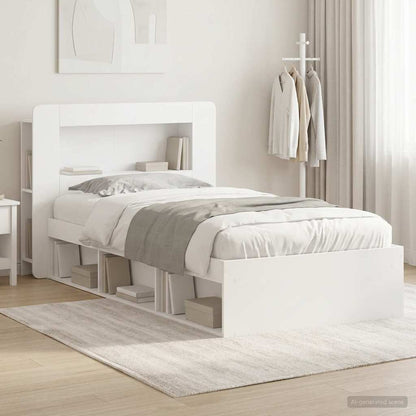 Bed Frame with Storage White 100 x 200 cm Engineered Wood