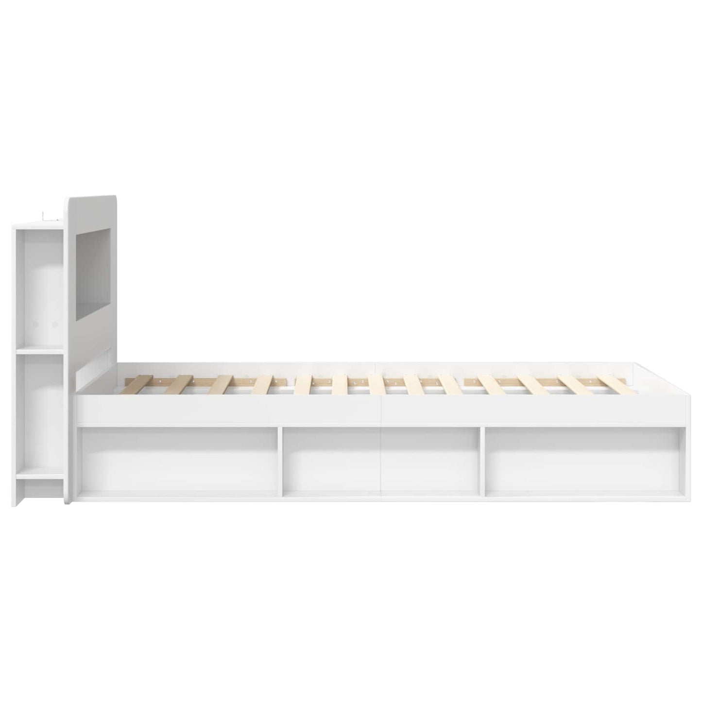 Bed Frame with Storage White 100 x 200 cm Engineered Wood