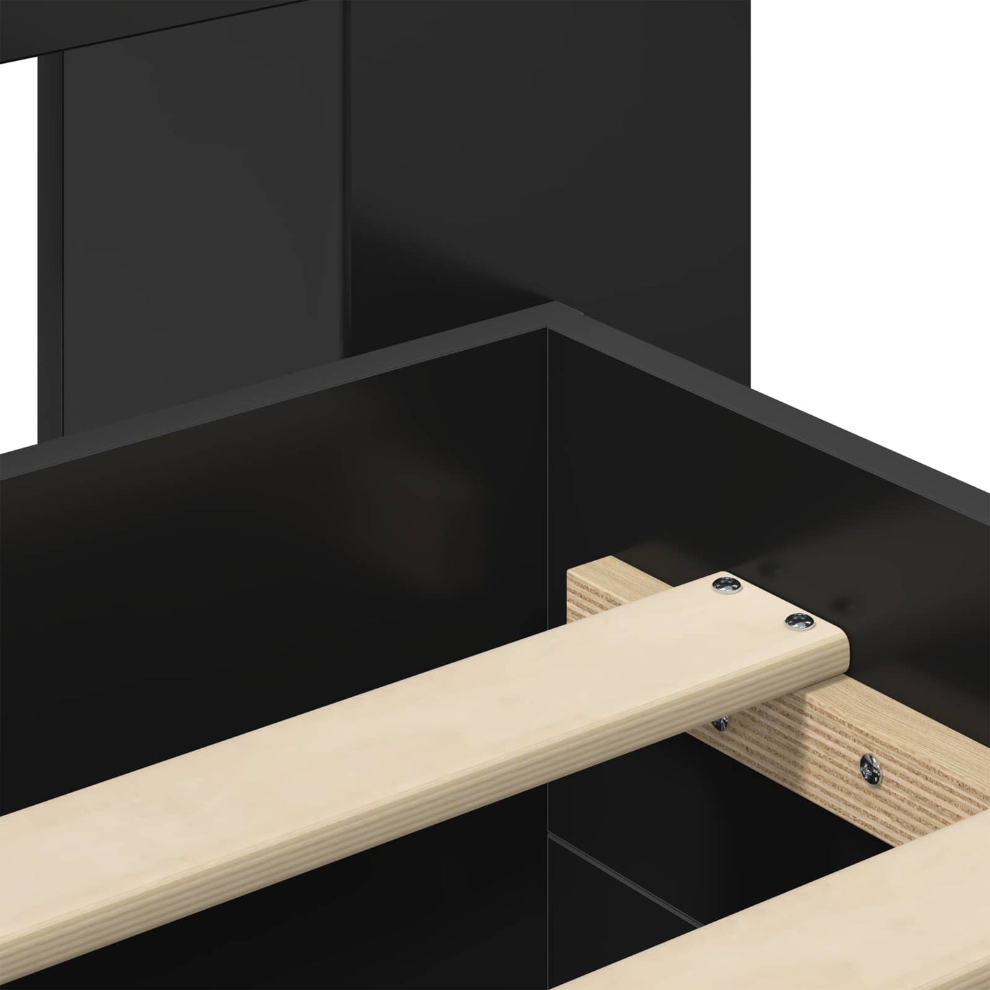 Bed Frame with Storage Black 90 x 200 cm Engineered Wood