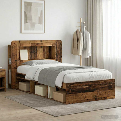Bed Frame with Storage Old Wood 90 x 200 cm Engineered Wood