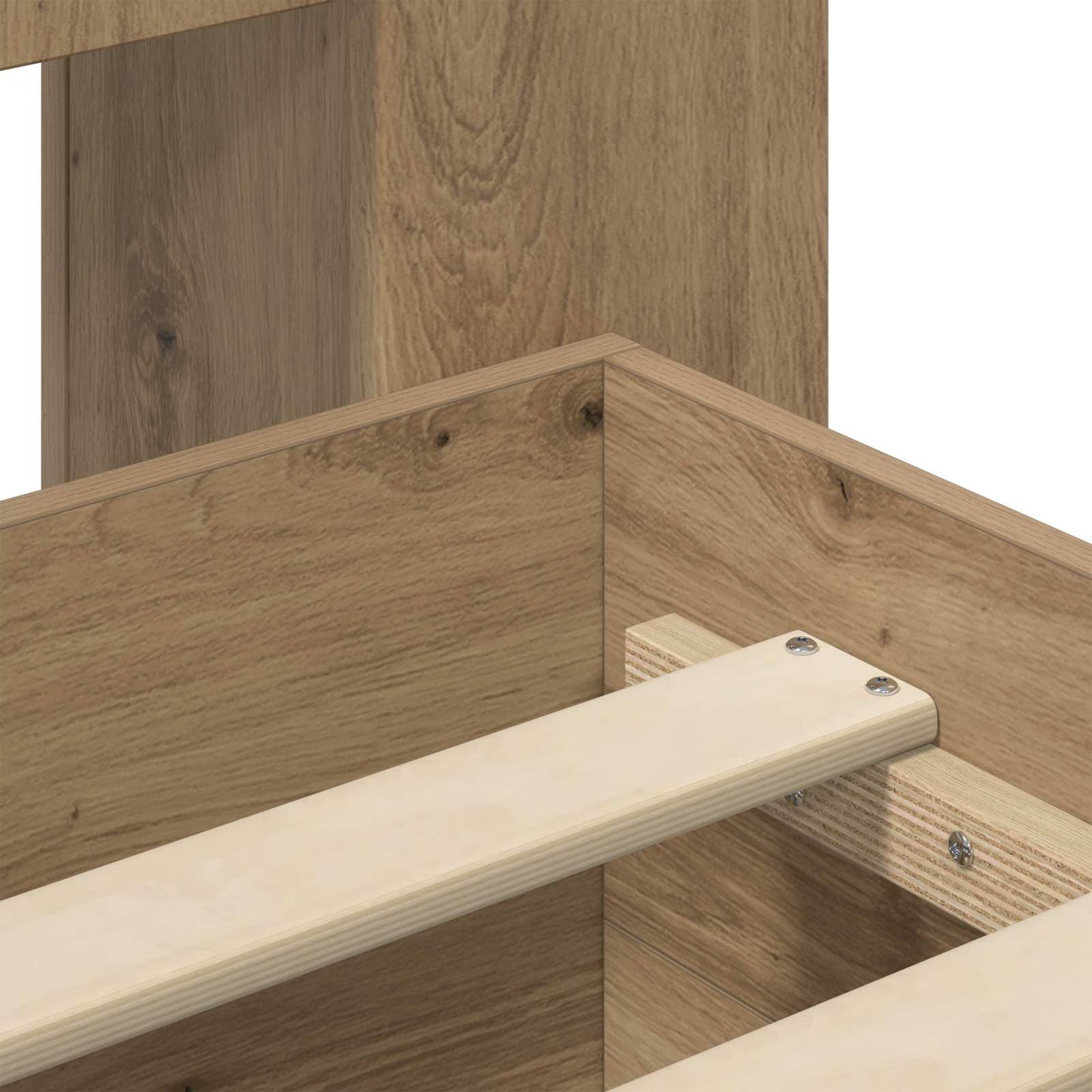 Bed Frame with Storage Artisan Oak 120 x 190 cm Engineered Wood