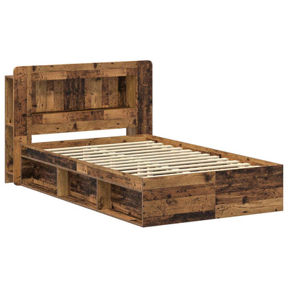 Bed Frame with Storage Old Wood 120 x 190 cm Engineered Wood