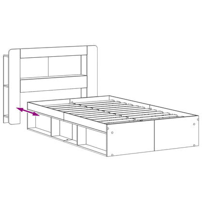 Bed Frame with Storage Artisan Oak 120 x 200 cm Engineered Wood