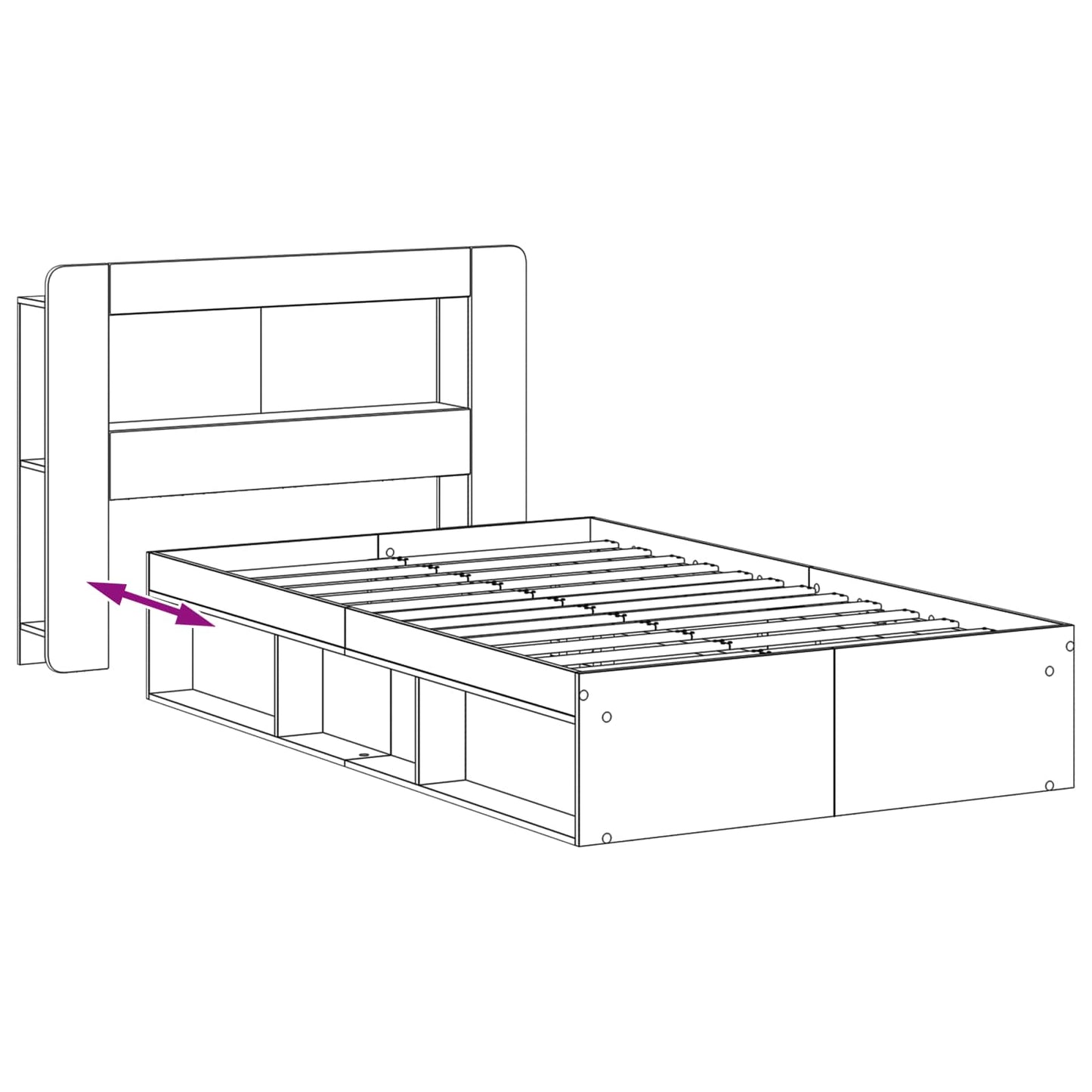 Bed Frame with Storage Old Wood 120 x 200 cm Engineered Wood
