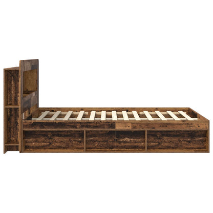 Bed Frame with Storage Old Wood 140 x 190 cm Engineered Wood