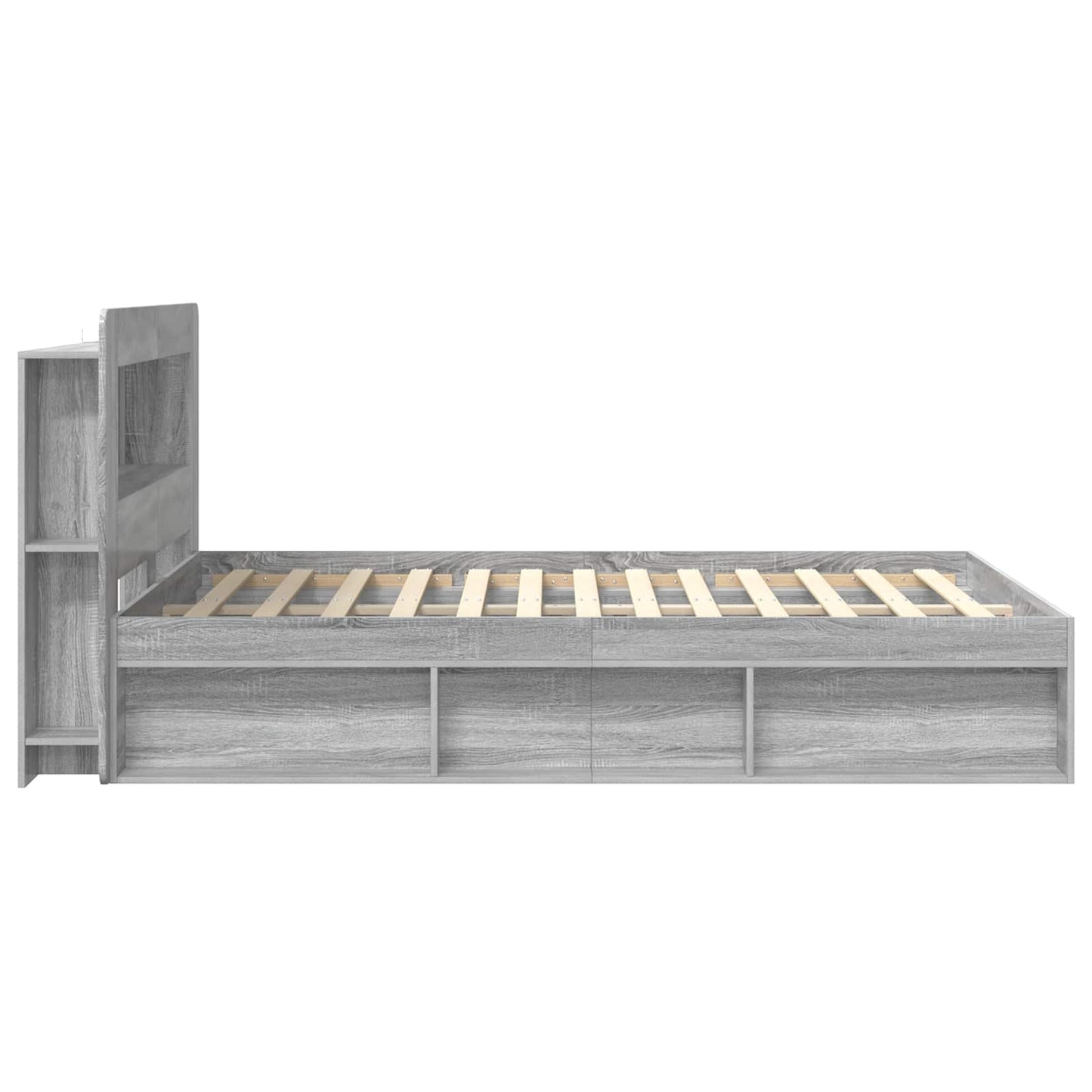 Bed Frame with Storage Grey Sonoma 140 x 200 cm Engineered Wood